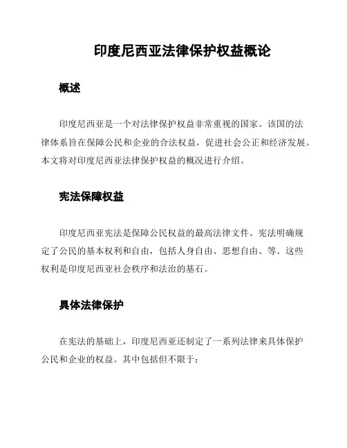 印度尼西亚法律保护权益概论