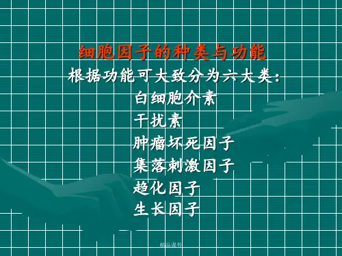 细胞因子的种类与功能