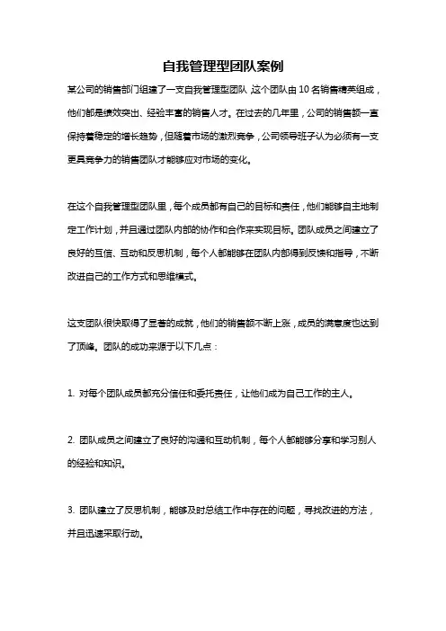 自我管理型团队案例