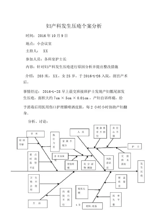 发生压疮个案分析