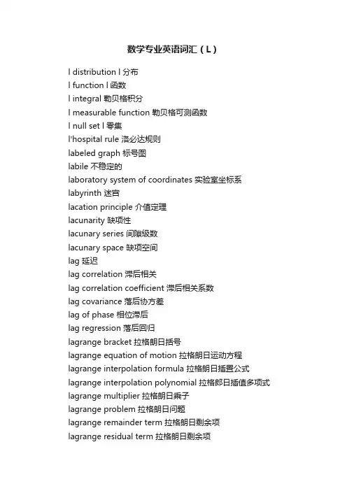 数学专业英语词汇（L）