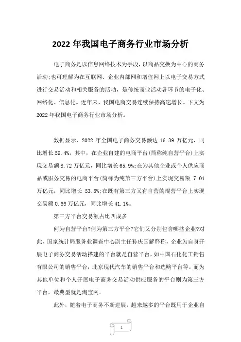2023年我国电子商务行业市场分析