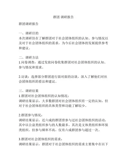 群团 调研报告