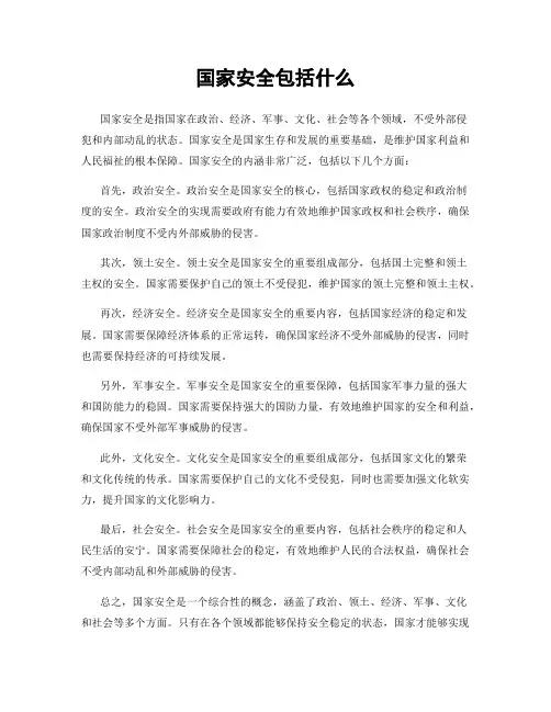 国家安全包括什么