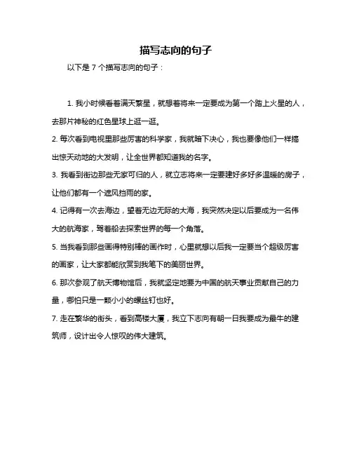 描写志向的句子