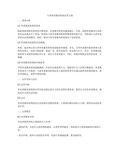 大型养老服务机构运营方案