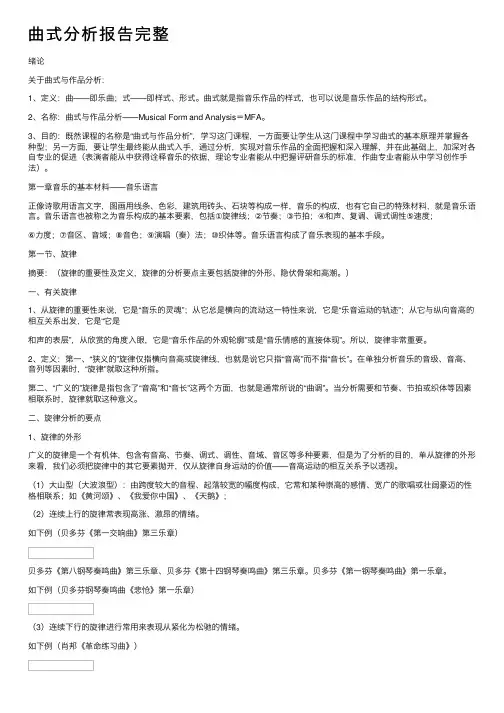 曲式分析报告完整
