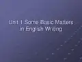 研究生实用英语写作1-Some basic matters in English writing