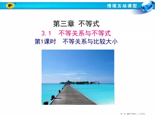 2017春人教版高中数学必修五课件：3.1 第1课时 不等关系与比较大小1