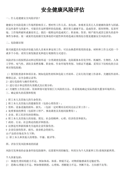 安全健康风险评估程序
