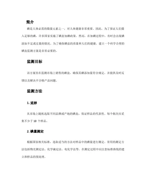 碘盐监测方案