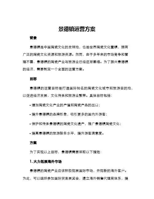 景德镇运营方案