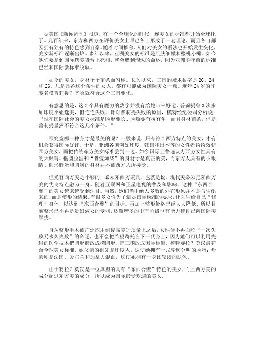 美女国际标准