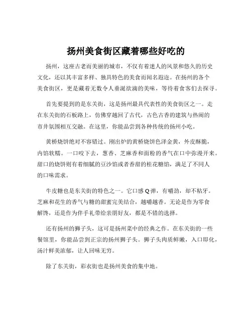 扬州美食街区藏着哪些好吃的