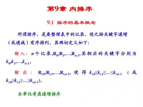 数据结构——第9章内排序(C#)