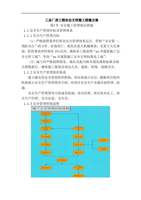 工业厂房工程安全文明施工措施方案