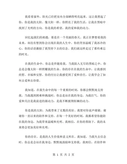 你是我的太阳范文作文