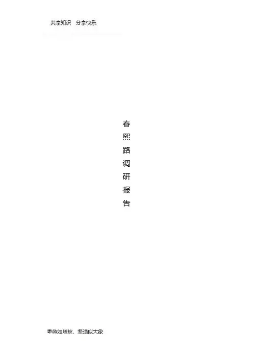 春熙路调研报告