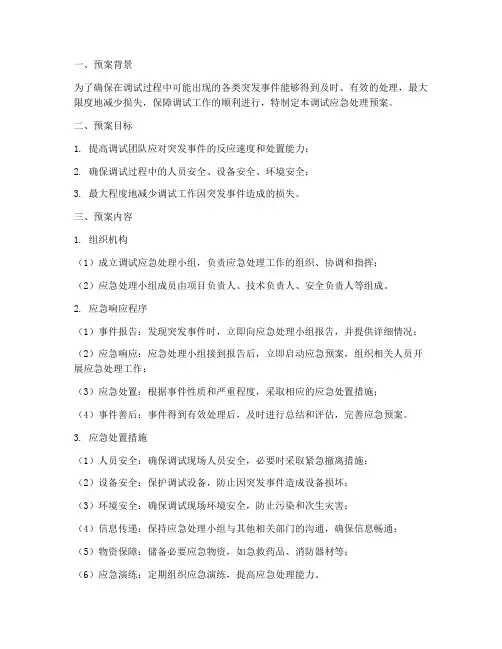 调试应急处理预案