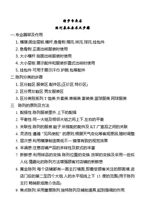 特步陈列规范