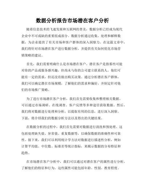 数据分析报告市场潜在客户分析