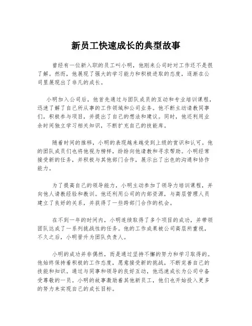 新员工快速成长的典型故事