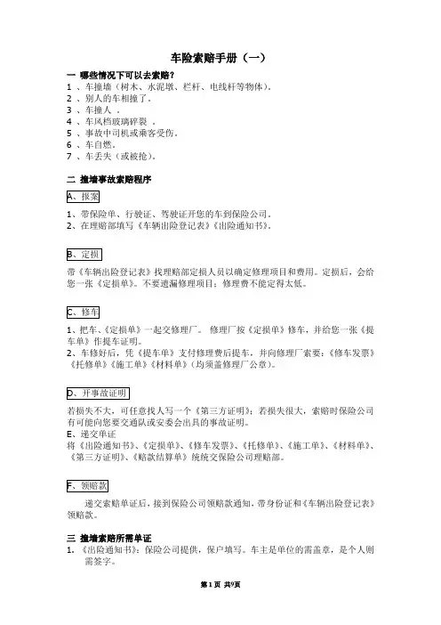 车险索赔手册