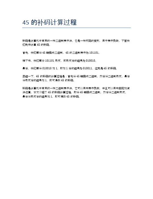 45的补码计算过程