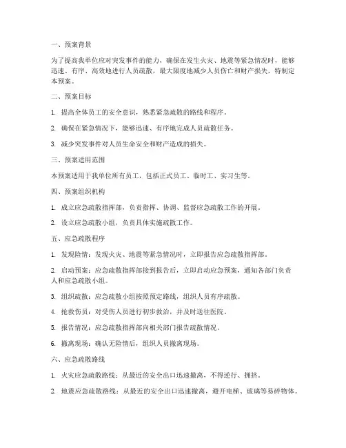 应急疏散预案及演练方案