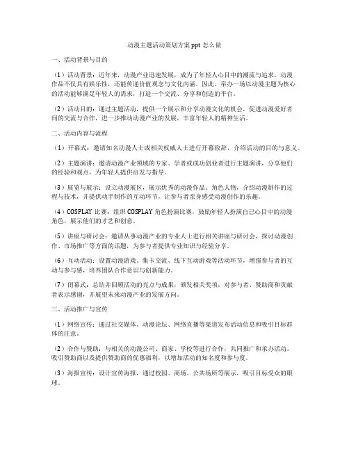 动漫主题活动策划方案ppt怎么做