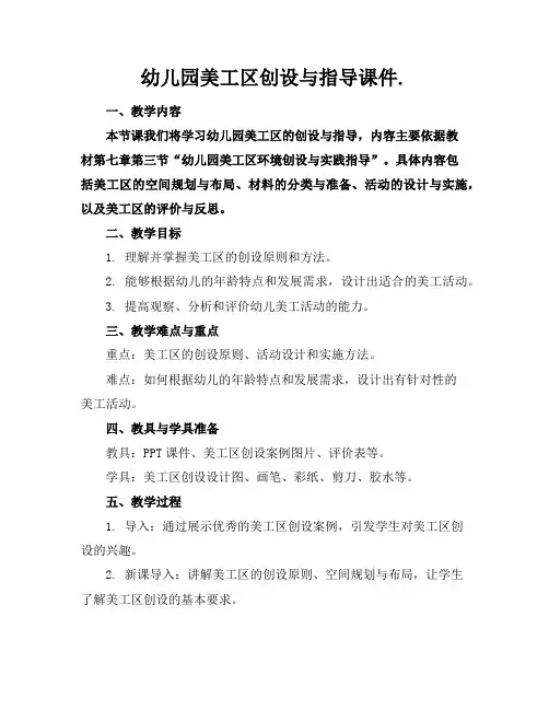 幼儿园美工区创设与指导课件.