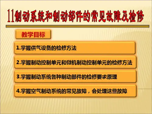 城市轨道交通系统制动11制动装置故障及检修PPT课件