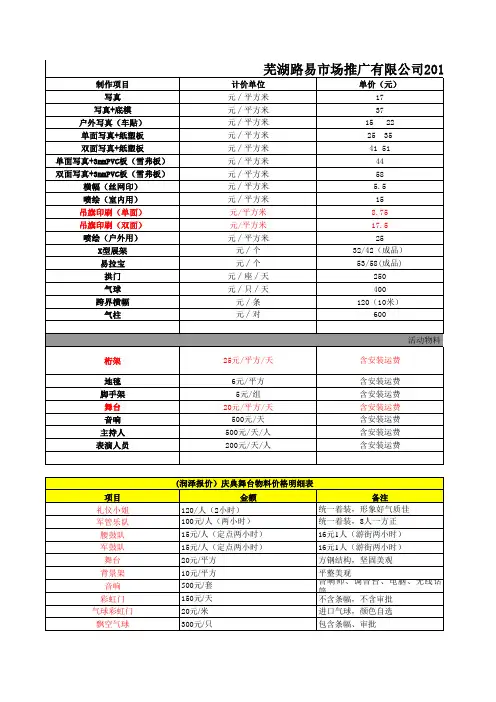 广告公司报价单2(修改)