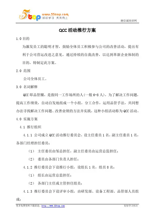 QCC活动推行方案(含表格)