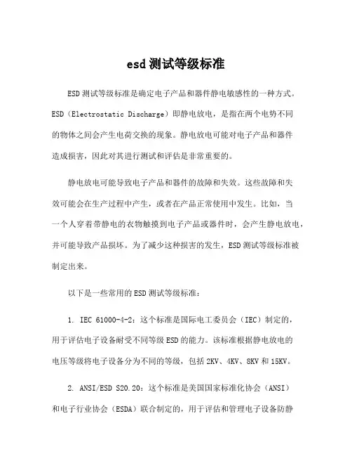 esd测试等级标准