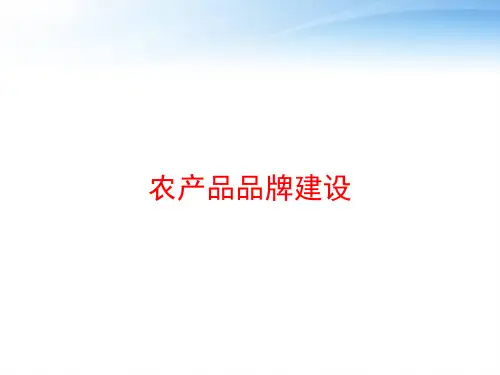 农产品品牌建设 ppt课件