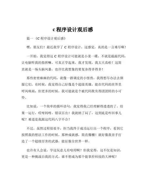 c程序设计观后感