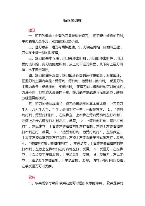 短兵器训练