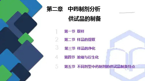 中药制剂分析 第二章   中药制剂分析供试品的制备
