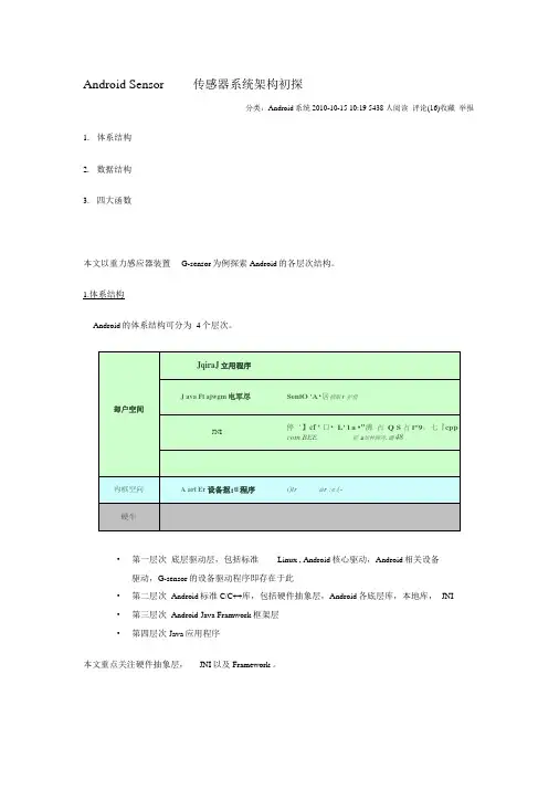 AndroidSensor传感器系统架构初探