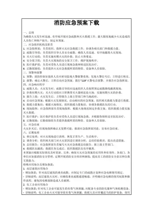 消防应急预案下载