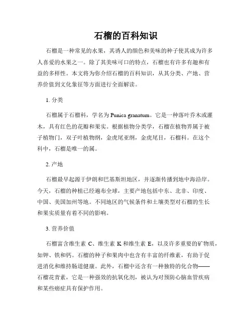 石榴的百科知识
