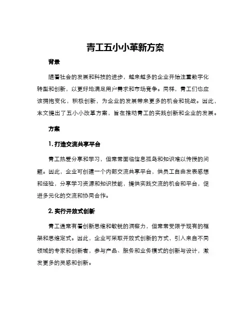 青工五小小革新方案