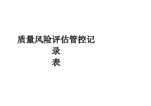 质量风险评价管控记录表