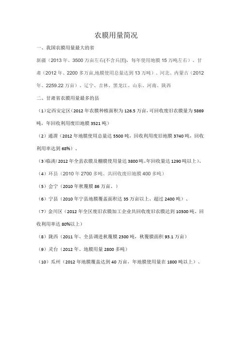 农膜用量