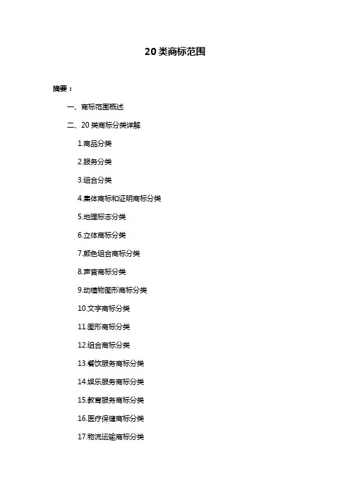 20类商标范围
