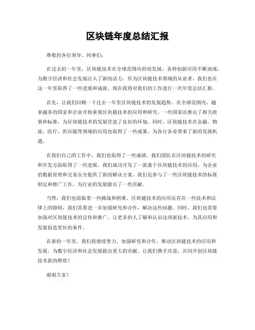 区块链年度总结汇报