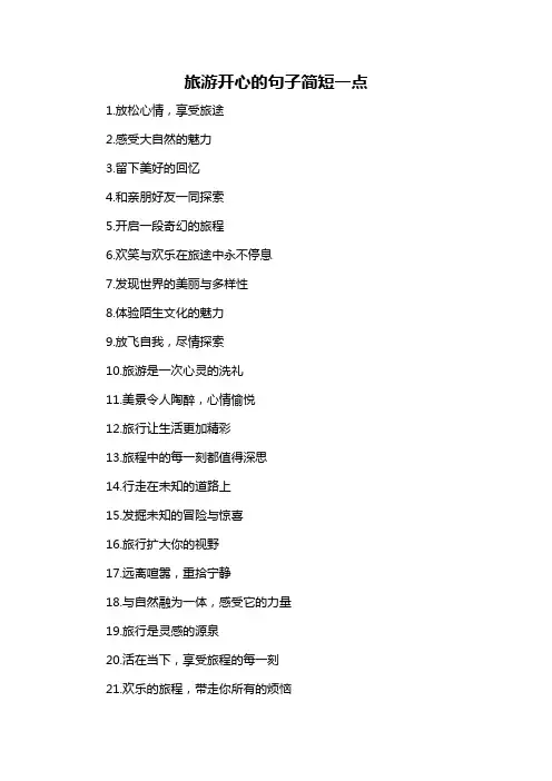 旅游开心的句子简短一点-概述说明以及解释