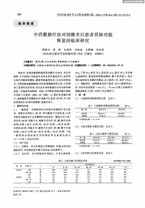 中药敷脐疗法对剖腹术后患者胃肠功能恢复的临床研究