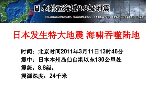 日本发生特大地震 海啸吞噬陆地PPT课件